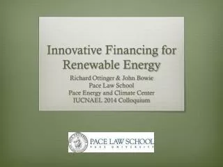 Innovative Financing for Renewable Energy
