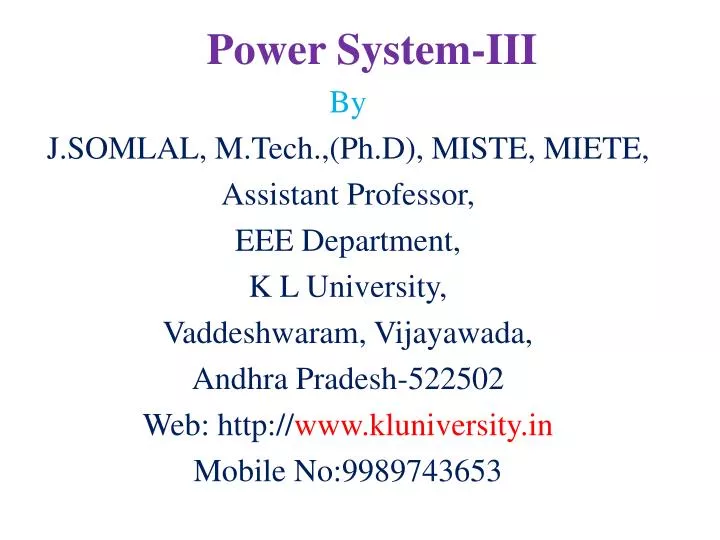 power system iii