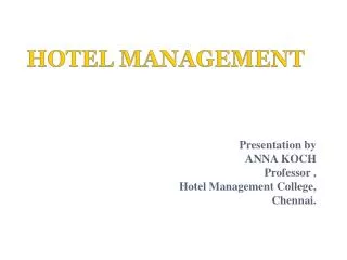 Hotel Management Courses in Chennai