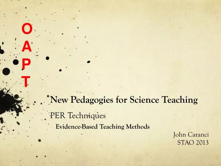 new pedagogies for science teaching per techniques