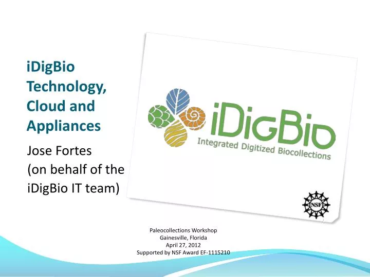 idigbio technology cloud and appliances