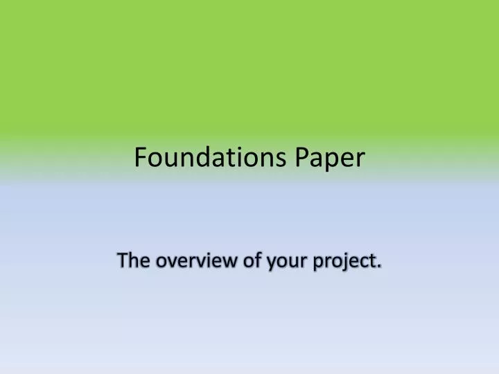 foundations paper