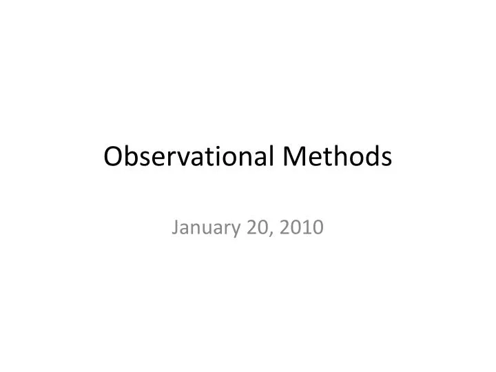 observational methods