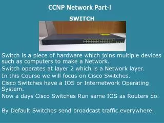 CCNP Network Part-I