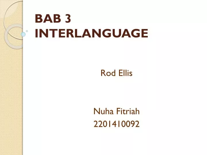bab 3 interlanguage