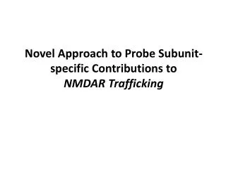 Novel Approach to Probe Subunit-specific Contributions to NMDAR Trafficking