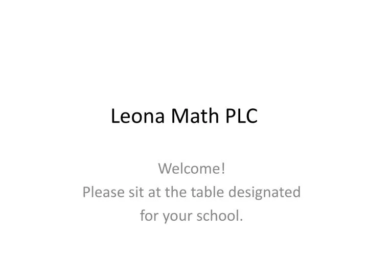 leona math plc