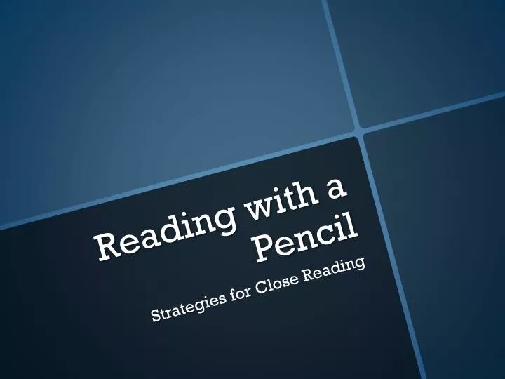 reading with a pencil