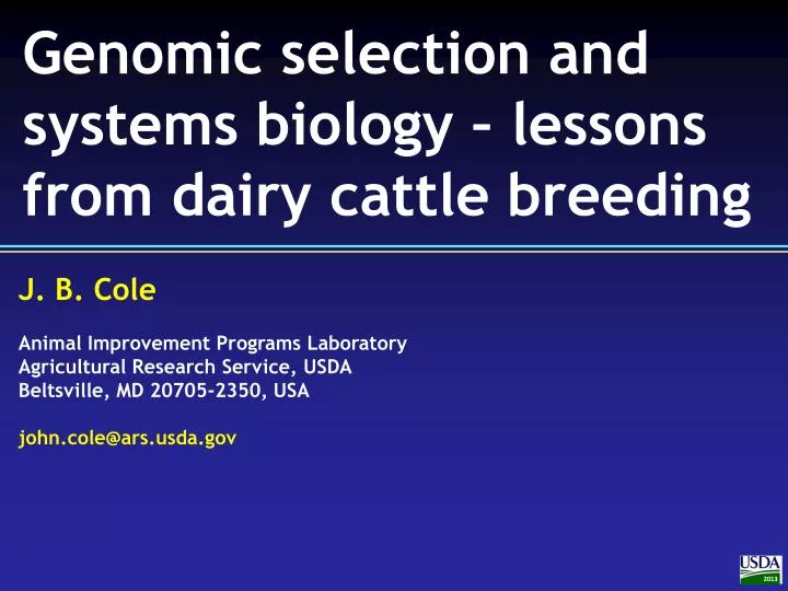 genomic selection and systems biology lessons from dairy cattle breeding