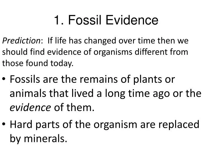 1 fossil evidence