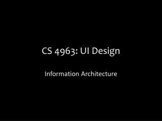 CS 4963: UI Design