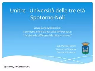 Unitre - Università delle tre età Spotorno-Noli