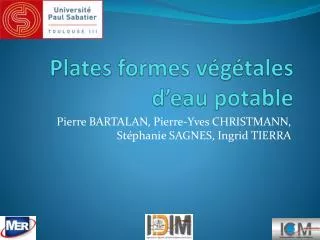 plates formes v g tales d eau potable