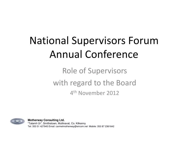 national supervisors forum annual conference