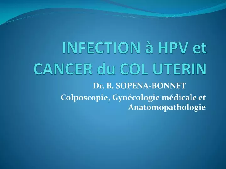 infection hpv et cancer du col uterin