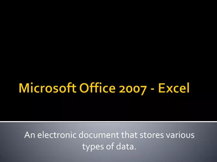 microsoft office 2007 excel
