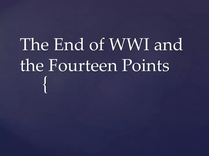 the end of wwi and the fourteen points