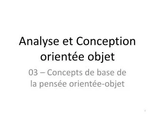 analyse et conception orient e objet