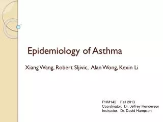 Epidemiology of Asthma