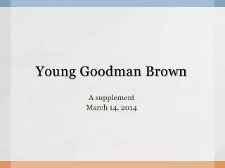 young goodman brown