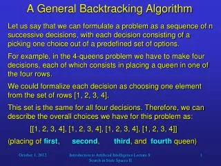 A General Backtracking Algorithm