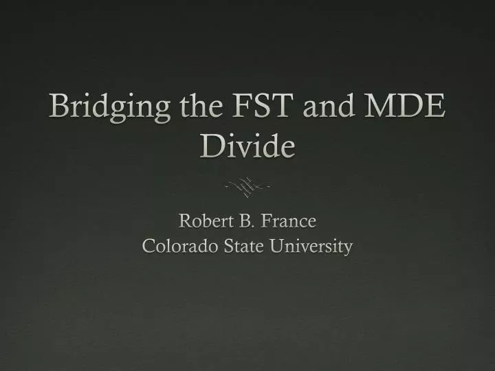 bridging the fst and mde divide