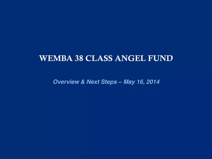 wemba 38 class angel fund