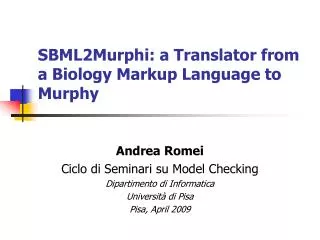 SBML2Murphi: a Translator from a Biology Markup Language to Murphy