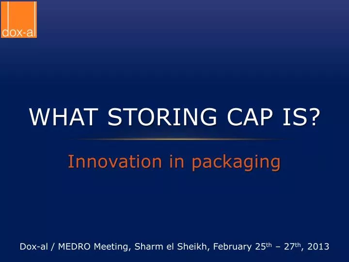 what storing cap is