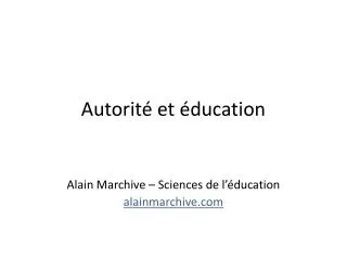 autorit et ducation