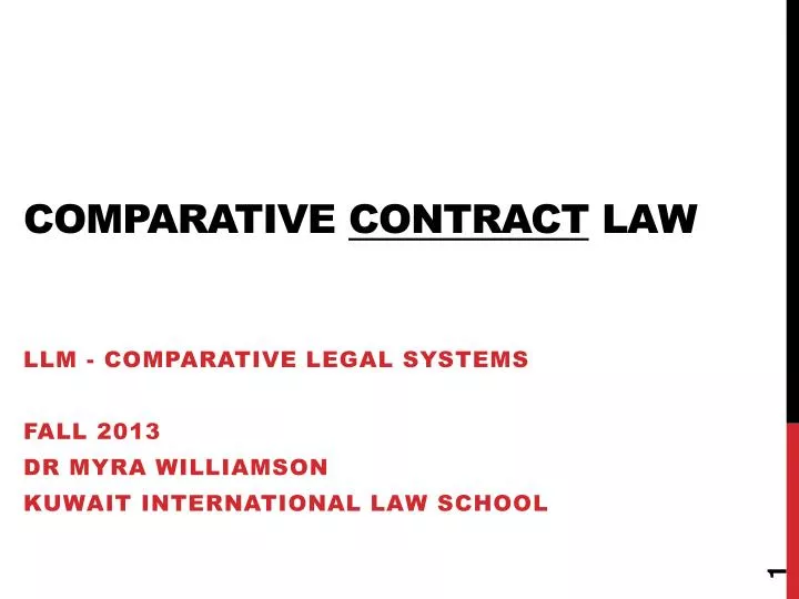 comparative contract law