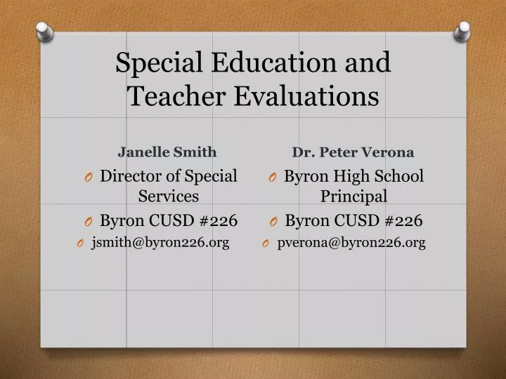 special education and teacher evaluations