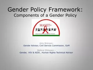 Gender Policy Framework: Components of a Gender Policy