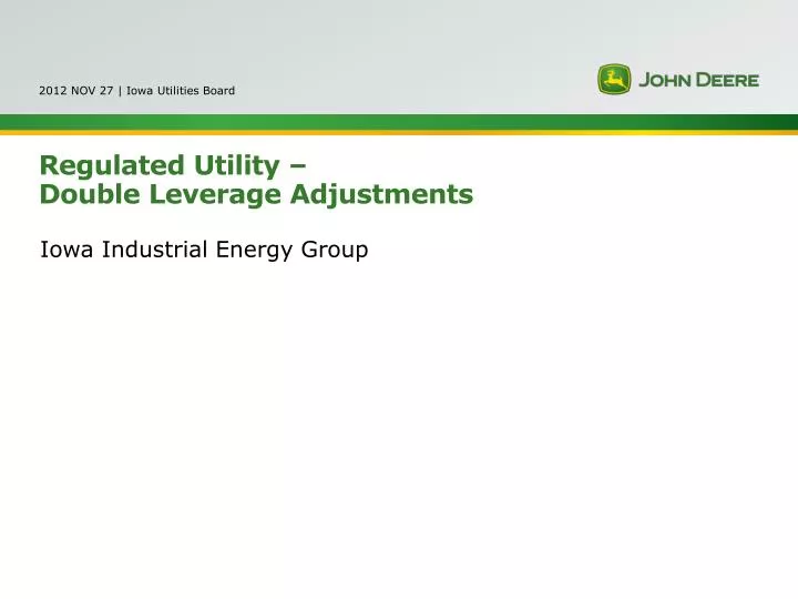 regulated utility double leverage adjustments