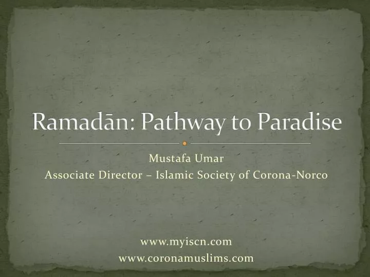 ramad n pathway to paradise