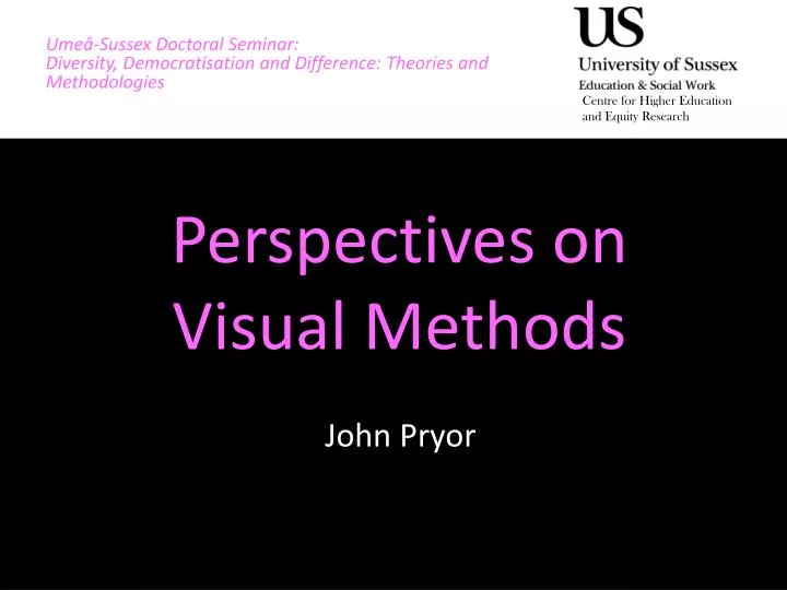 perspectives on visual methods