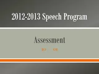 2012-2013 Speech Program