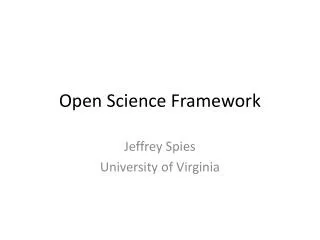 Open Science Framework