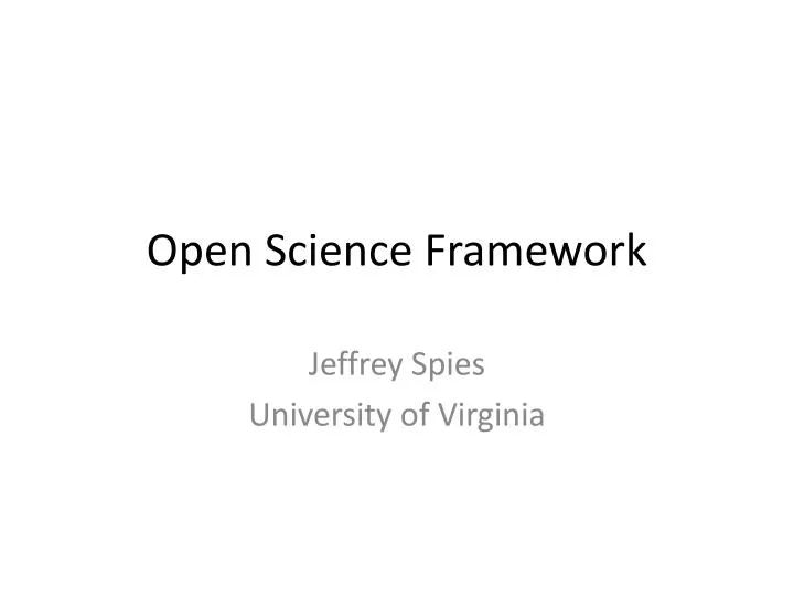 open science framework