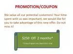 PROMOTION/COUPON - slide 1