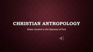 Christian Antropology