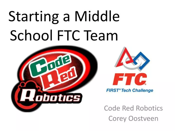 starting a middle school ftc team