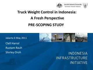 Truck Weight Control in Indonesia: A Fresh Perspective