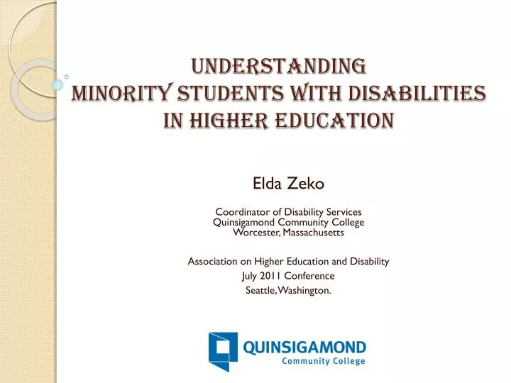 understanding minority students with disabilities in higher education