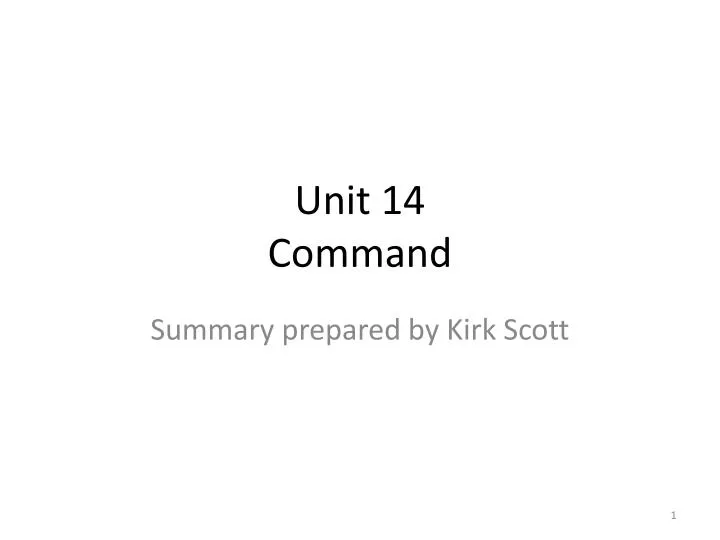 unit 14 command