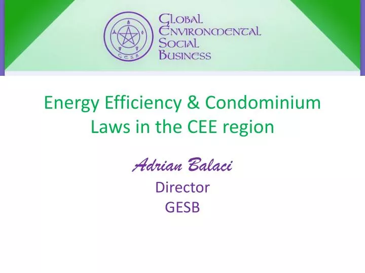 energy efficiency condominium laws in the cee region