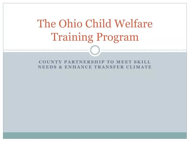 the ohio child welfare training program