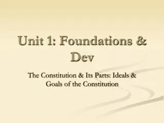 unit 1 foundations dev