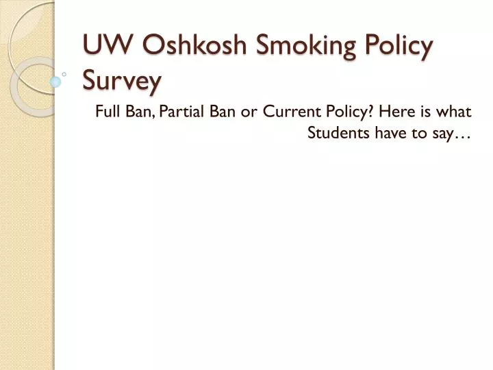 uw oshkosh smoking policy survey