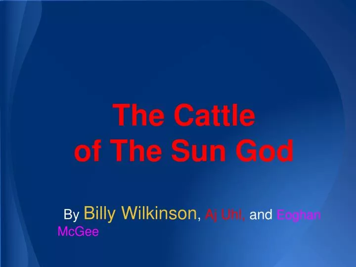 the cattle of the sun god